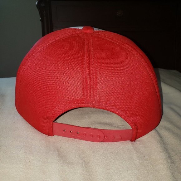 Vtg Morton Building Hat Snapback Trucker Cap Foam Red White Adjustable - Picture 5 of 8